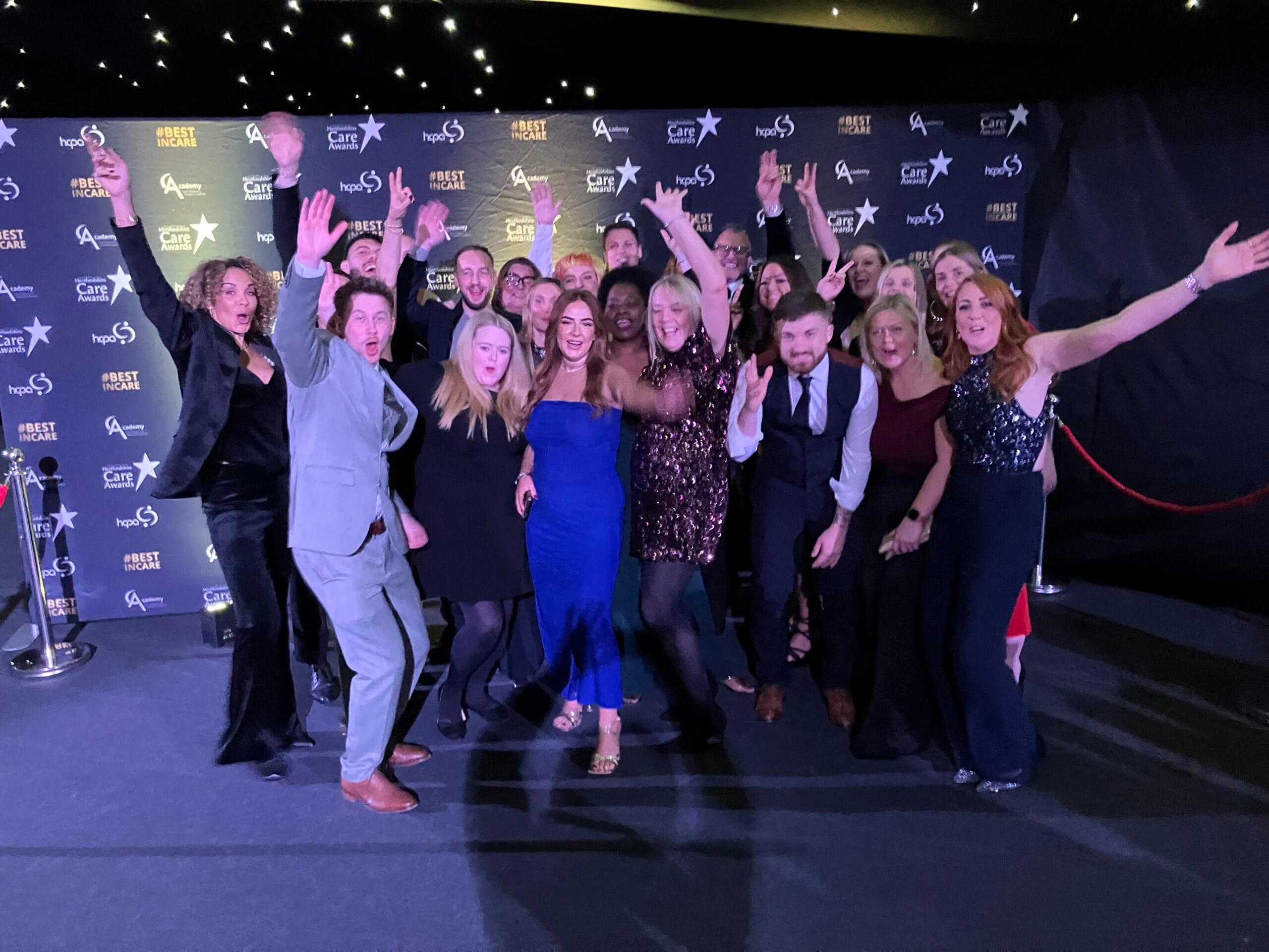 The Abbots Care team pose after winning the HCPA Care Culture Award