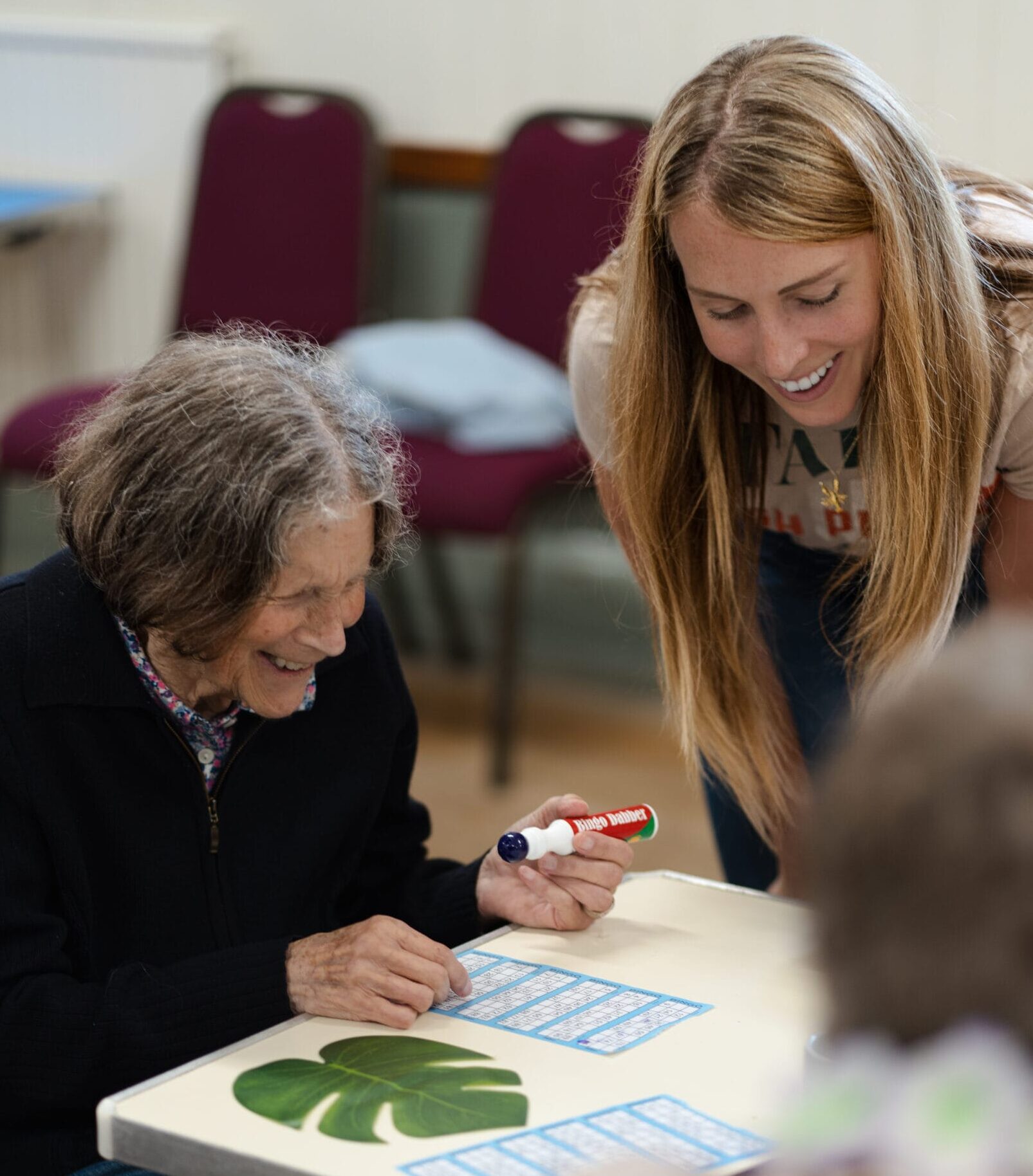 Abbots Friends volunteer and client smiling