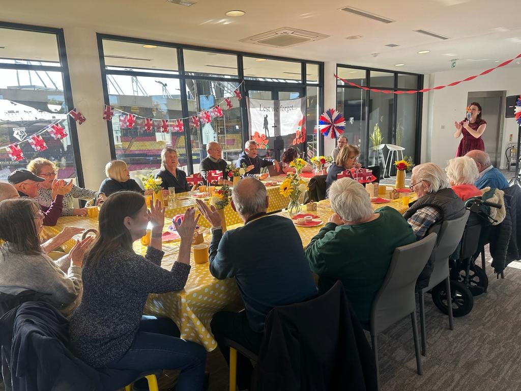 Elderly people at a golden memories session - a session to combat loneliness