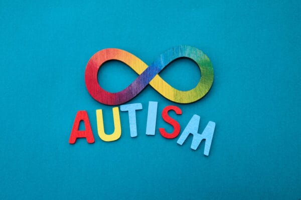 Rainbow infinity symbol for autism awareness day