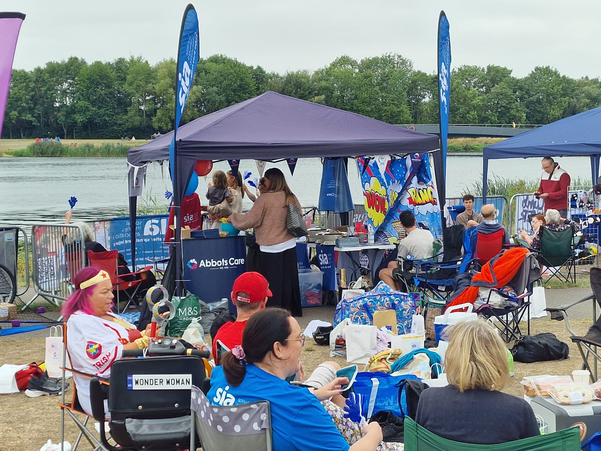 Abbots Care gazebo at Superhero Triathlon supporting spinal injuries association