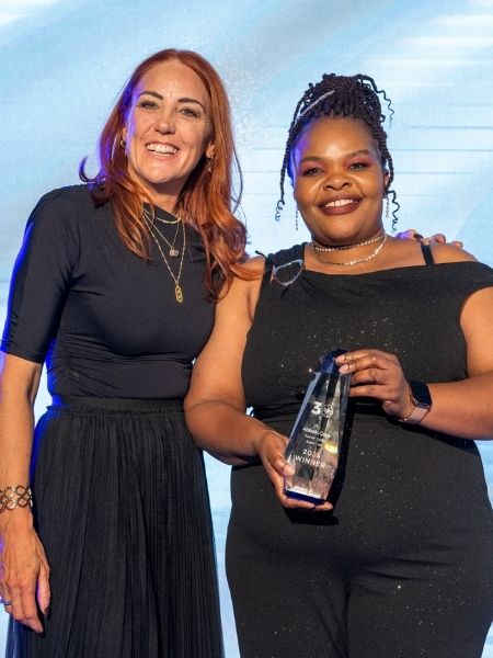 Patience winning Social Media Superstar at the Abbots Care Worker Awards 2025