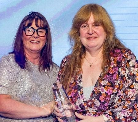 Roberta wins the extra care schemes award at the Abbots Care Worker Awards 2025