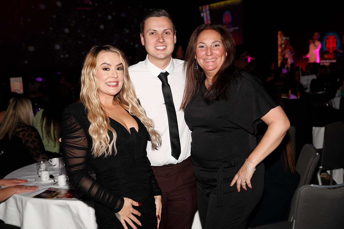 Our Care Worker Liaison Officer Alix with Michelle and Jack from Abbots Care Central Support Team pictured at the Women achieving Greatness Awards 2025